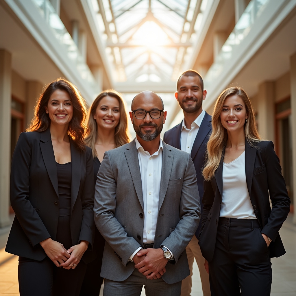 Gruppo di professionisti diversi in ambiente formativo moderno