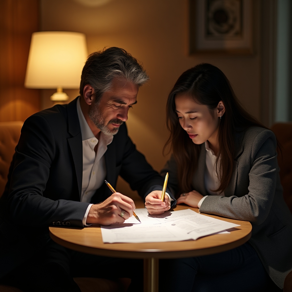 Sessione di mentoring individuale tra due professionisti in ambiente formale